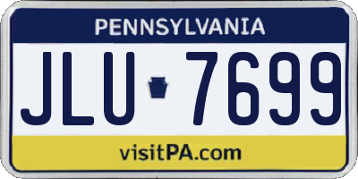 PA license plate JLU7699