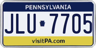 PA license plate JLU7705