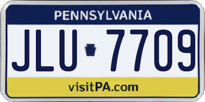 PA license plate JLU7709
