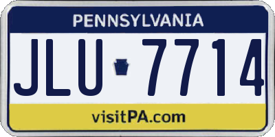 PA license plate JLU7714