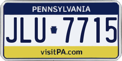 PA license plate JLU7715