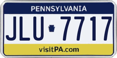 PA license plate JLU7717