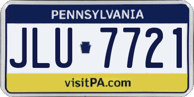 PA license plate JLU7721