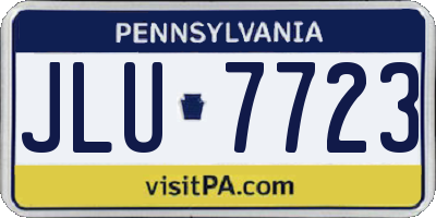 PA license plate JLU7723