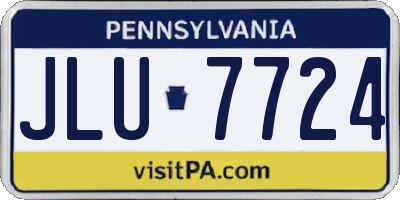 PA license plate JLU7724