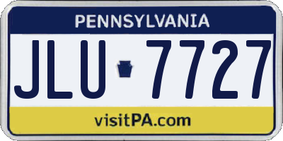 PA license plate JLU7727
