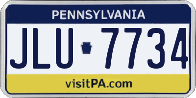 PA license plate JLU7734
