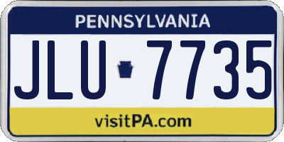 PA license plate JLU7735