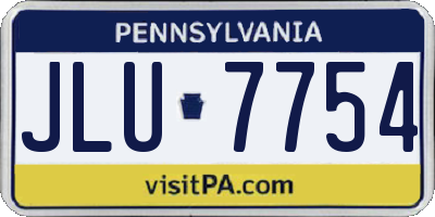 PA license plate JLU7754