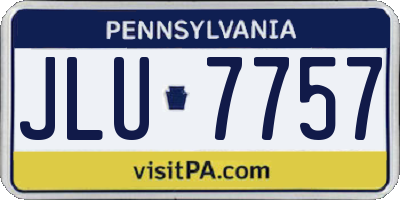 PA license plate JLU7757