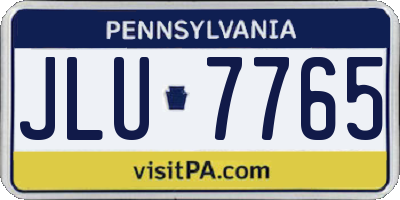 PA license plate JLU7765