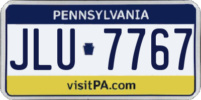 PA license plate JLU7767