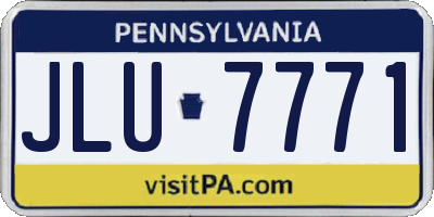 PA license plate JLU7771