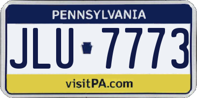PA license plate JLU7773