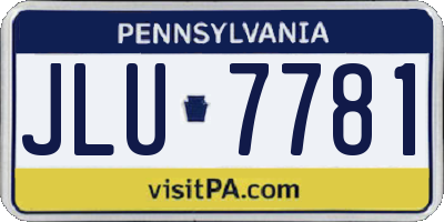 PA license plate JLU7781