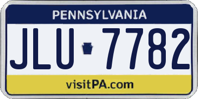 PA license plate JLU7782