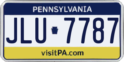 PA license plate JLU7787