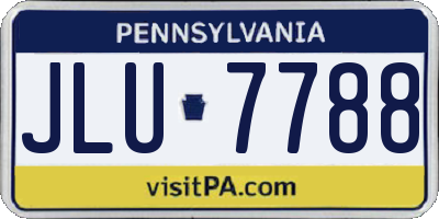 PA license plate JLU7788