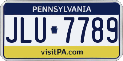 PA license plate JLU7789