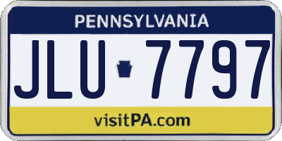 PA license plate JLU7797