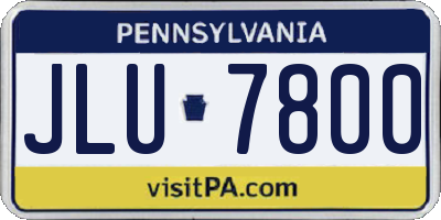 PA license plate JLU7800