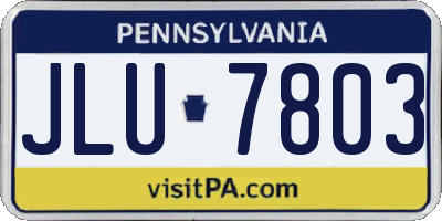 PA license plate JLU7803