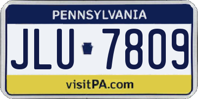 PA license plate JLU7809