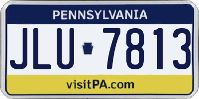 PA license plate JLU7813