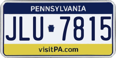 PA license plate JLU7815