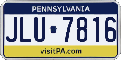 PA license plate JLU7816