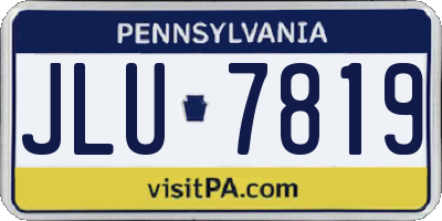 PA license plate JLU7819
