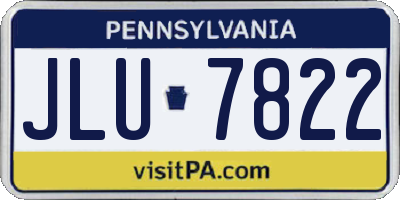 PA license plate JLU7822