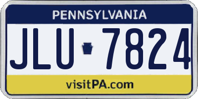 PA license plate JLU7824
