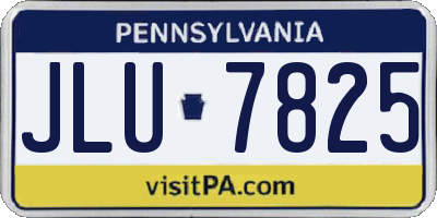 PA license plate JLU7825