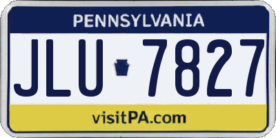 PA license plate JLU7827