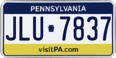 PA license plate JLU7837