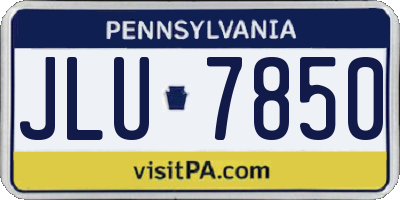 PA license plate JLU7850