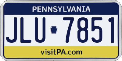 PA license plate JLU7851