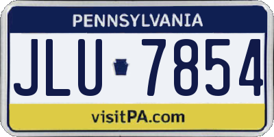 PA license plate JLU7854