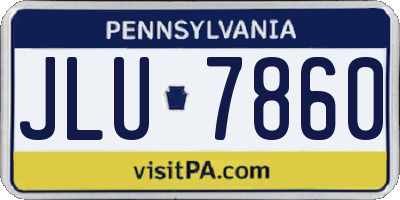 PA license plate JLU7860