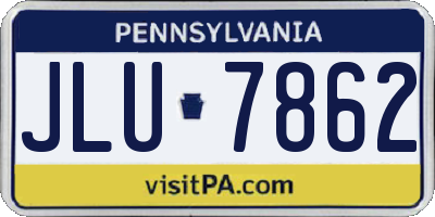 PA license plate JLU7862