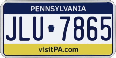 PA license plate JLU7865