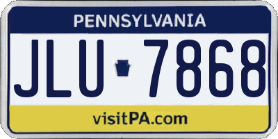 PA license plate JLU7868