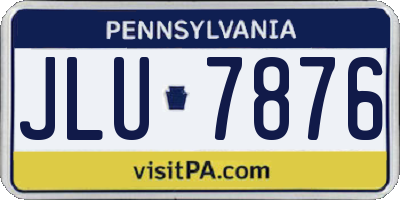 PA license plate JLU7876