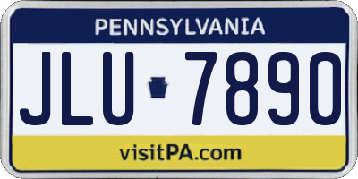 PA license plate JLU7890