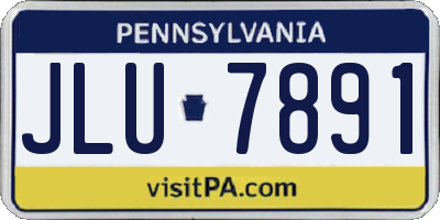 PA license plate JLU7891