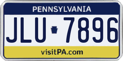 PA license plate JLU7896