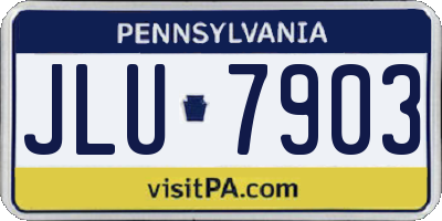 PA license plate JLU7903