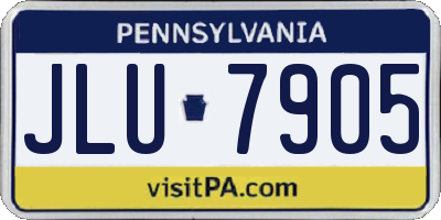 PA license plate JLU7905