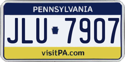 PA license plate JLU7907